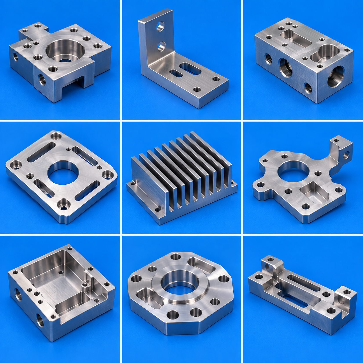 Auswahl verschiedener CNC-Frästeile